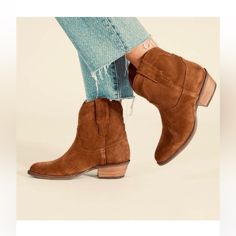 Dingo Tumbleweed Whiskey Western Suede Booties Size 7.5